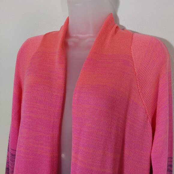 Lilly Pulitzer Tatum Marled Ombre Fringe Cardigan in Orchid Oasis- Good - Small - Picture 3 of 11